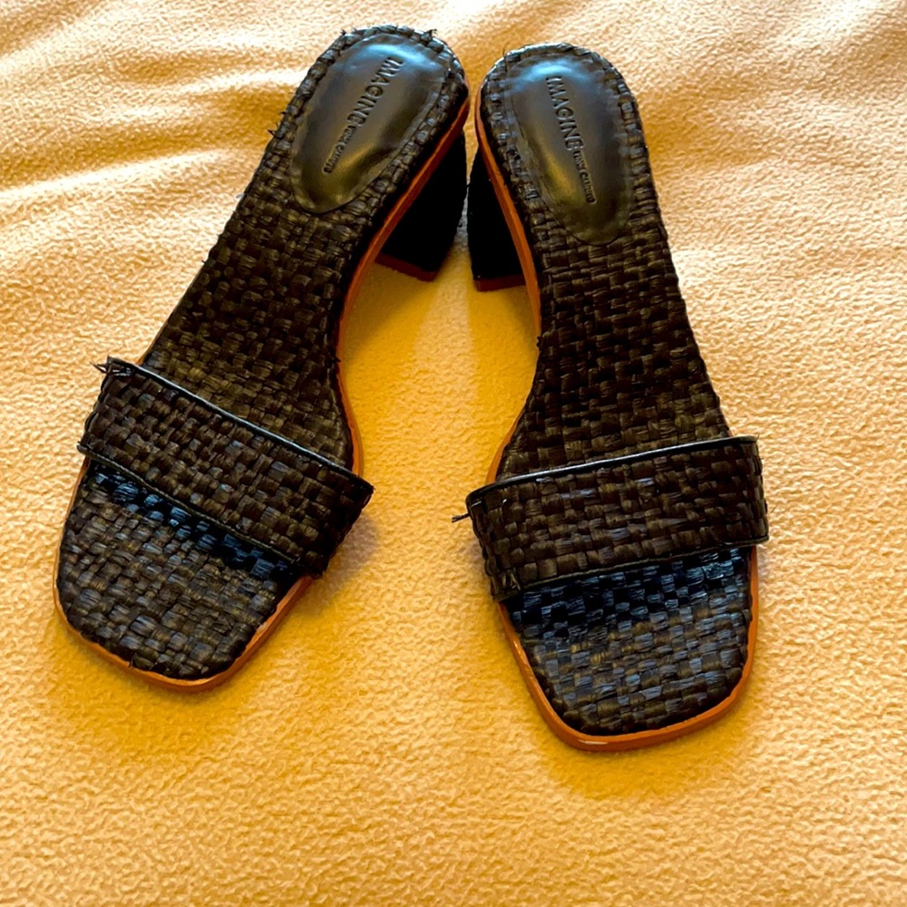 Black 2 inch heel slides